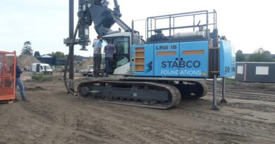 Stabco met Olivier boortools op Liebherr LRB18